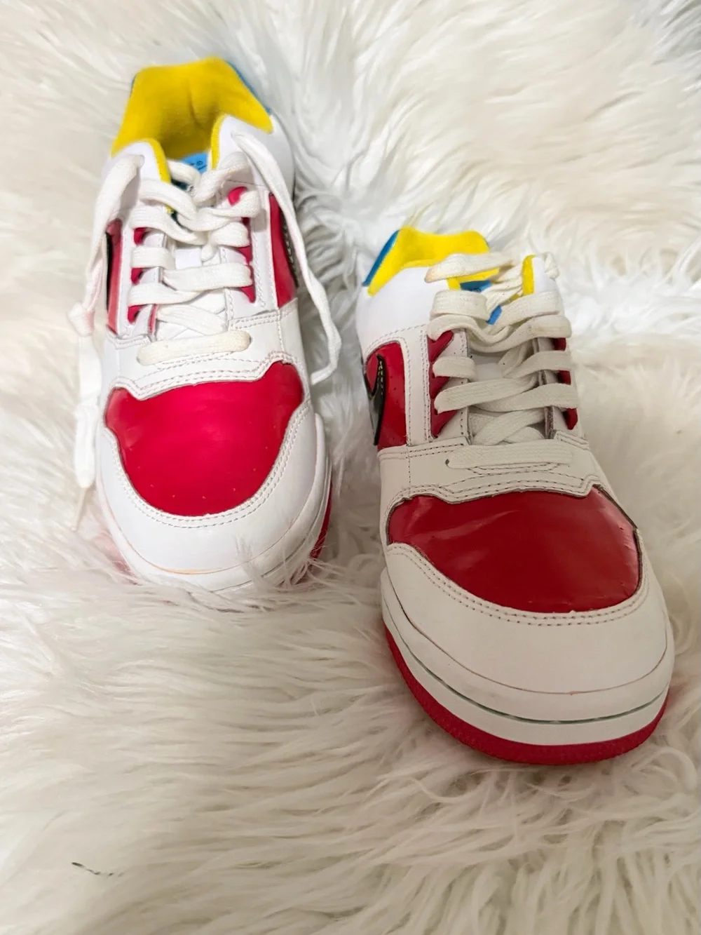 Nike Delta Force Low Kids White Red Blue Yellow Sneakers size